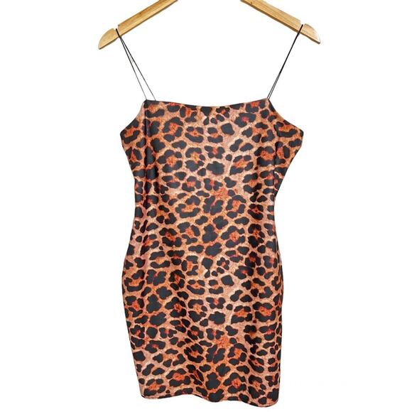 Topshop Cheetah Print Mini Bodycon Mob Wife Party Cocktail Dress Petite Size 6 - Picture 2 of 6